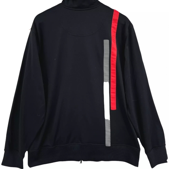 Nike Dri-Fit Full Zip Track Jacket Adult 2XL XXL Black Red Striped Mens - Picture 2 of 6